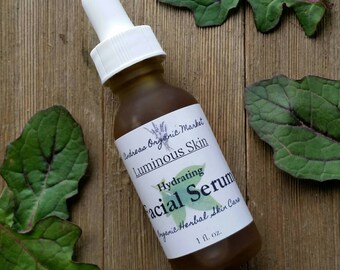 Organic Facial Serum, Natural Vegan Facial Moisturizer, Herbal Hydrating Serum for the Face, Herbal Skin Care, Organic Facial Care