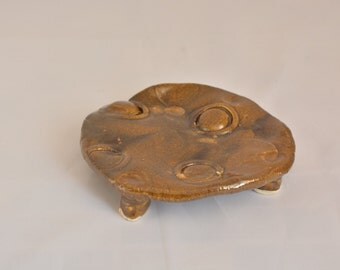 Ceramic Soap Dish Brown, Pottery Soap Dish Brown, Clay Soap Dish Brown