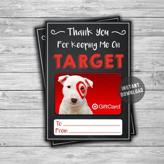 PRINTABLE Target Gift Card Holder Thank You INSTANT DOWNLOAD