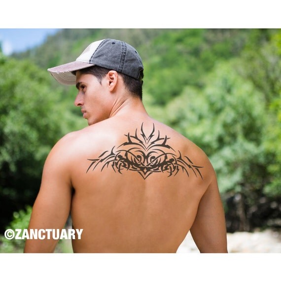 men temporary tattoo tribal tattoo back temporary tattoo large men temporary tattoo tribal tattoo back temporary tattoo large