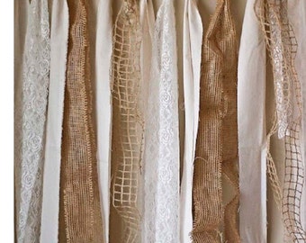Burlap and Lace garland for food table-bridal shower-baby shower- nursery