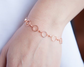 Fine Bracelet, Rose Gold Bracelet, Minimalist Bracelet, Minimalist Jewelry, Dainty Rose Gold Bracelet, Gifts for Her, Gift for Girlfriend