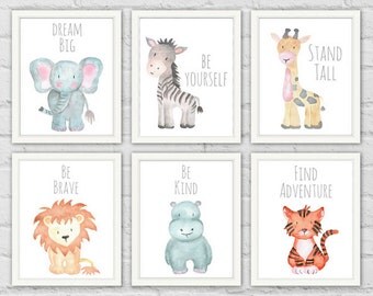 Safari Animal Prints, Safari Animals, Baby Shower Gifts, Safari Animals Printable, Nursery Wall Art, Baby Animals Nursery, Safari Prints