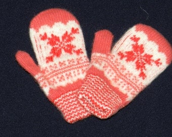 Christmas in July, wool gloves, Mittens from angora wool, warm Mittens , knitted Mittens , children's mittens, wool mittens