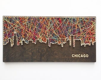 Chicago Skyline String Art - Chicago Art - Illinois Art