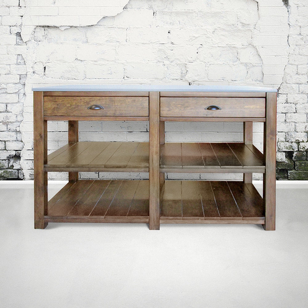 Kitchen Island Table Reclaimed Wood Handmade Rustic