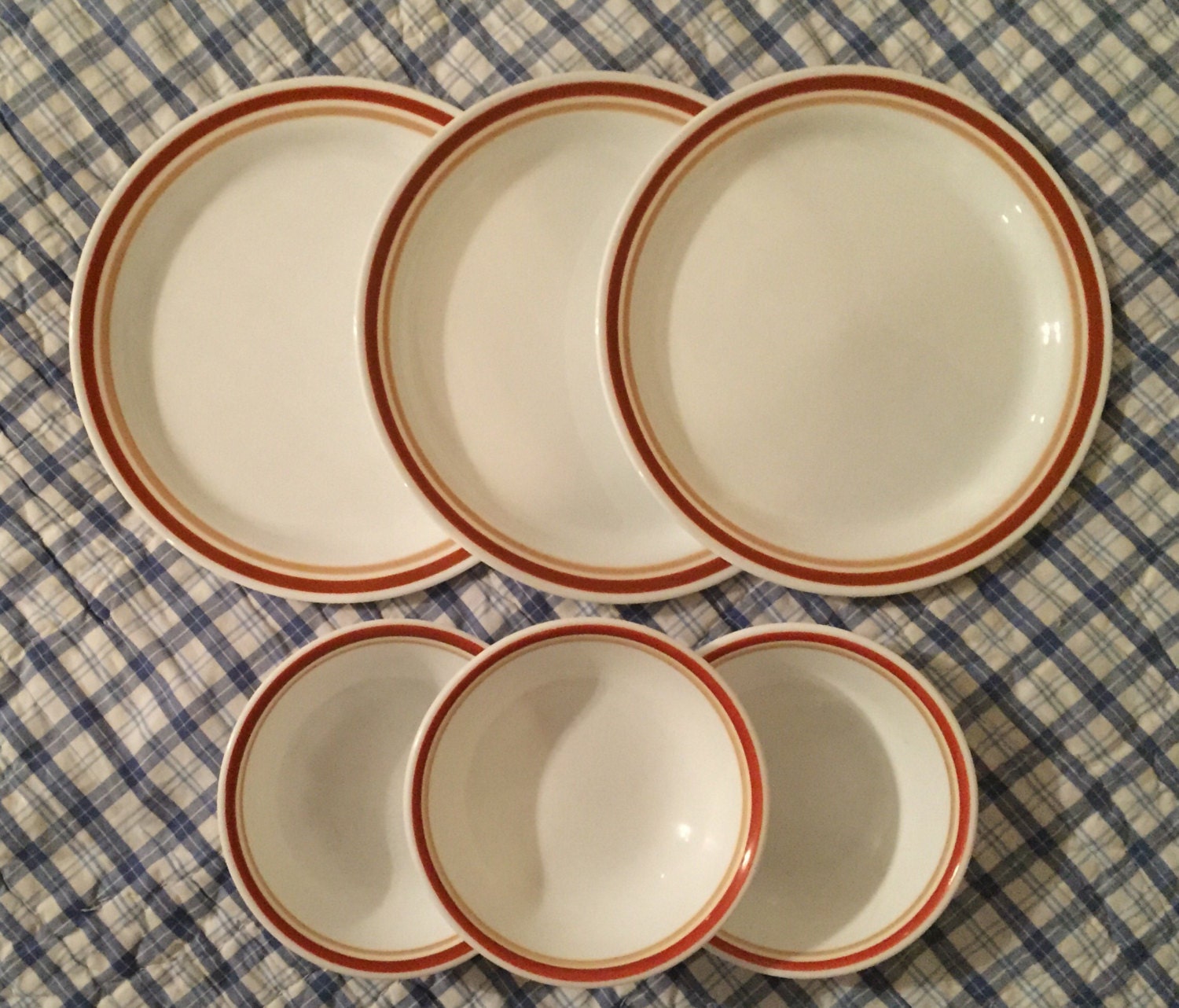Lot of Six 6 Vintage Corelle Salad Plates & Berry Bowls