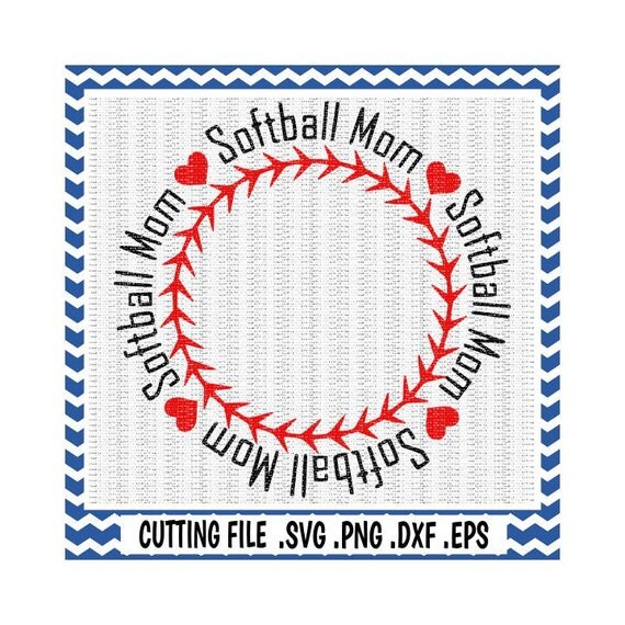 Download Softball Mom Circle Monogram Frame Svg-Dxf-Eps-Png-Fcm
