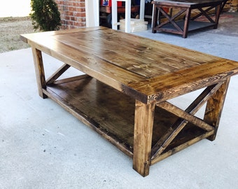 Farmhouse Style Coffee Table, Rustic, Living Room, Furniture