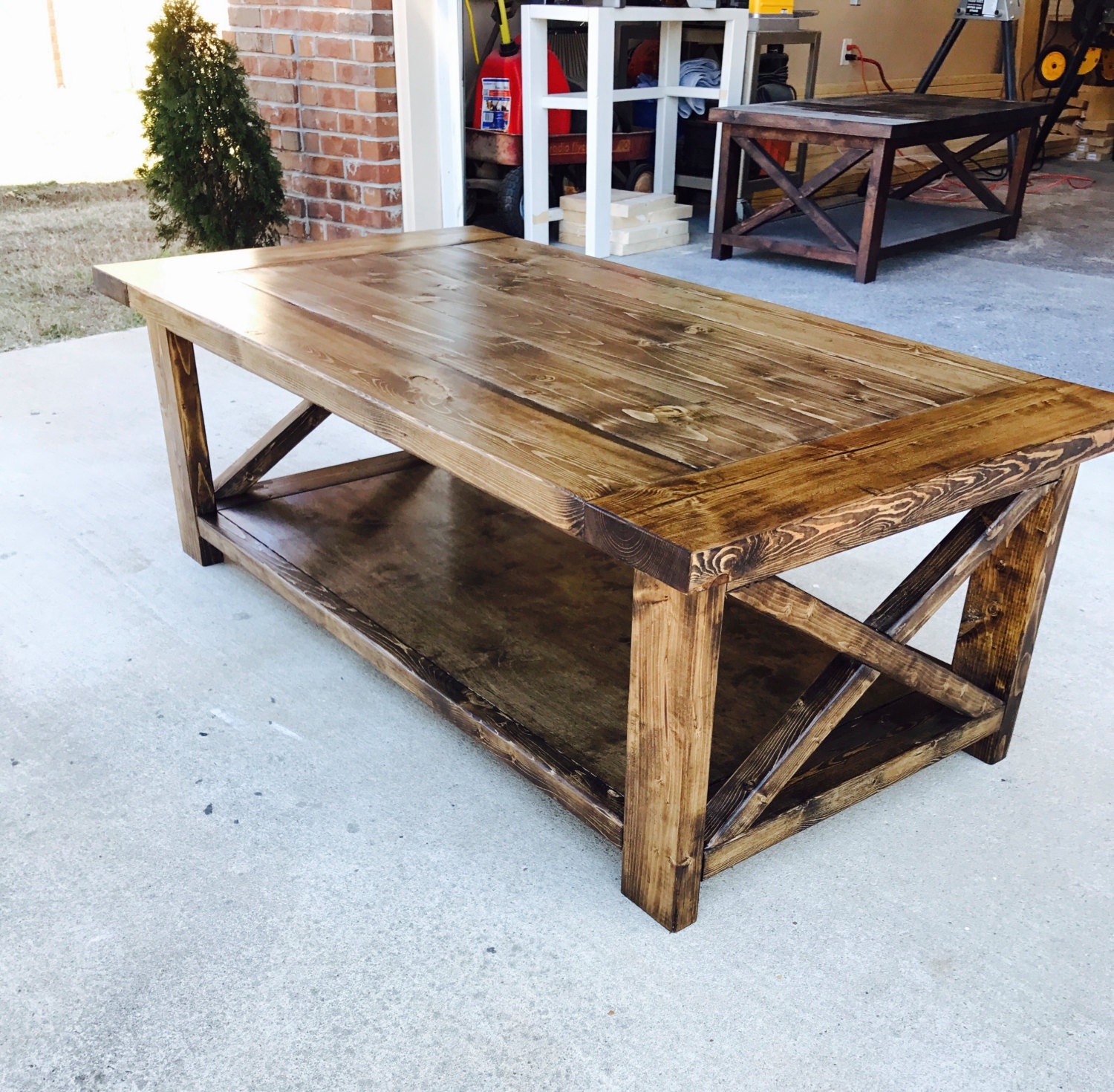 Farmhouse Style Coffee Table Rustic Living Room Furniture