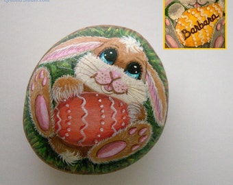 Painted rock,Easter bunny,Painted stone,Easter egg,Easter rabbit,custom Easter egg,personalized Easter egg,Easter basket,colored egg,Easter