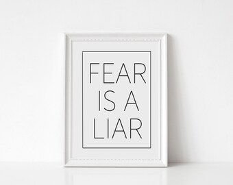 Fear is a liar | Etsy