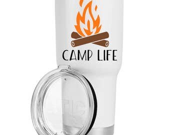 Camping Decal - Outdoor Decal - Camp Life - Car Decal - Decal for Yeti Cup - Rtic Cup Decal - Camping Family - Ozark Decal - Happy Camper
