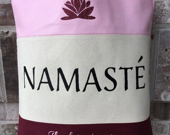 Yoga Bag - Yoga Teacher Gift - Namaste - Mindfulness - Gift for Yogi - Lotus - Yoga Lover - Large Canvas Tote Bag - Meditation - Mothers Day