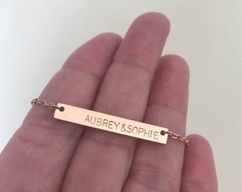 Name Necklace - Personalized Bar Necklace - Minimal Jewelry - Date Necklace - Gift For Her - Bible Verse - Scripture Necklace