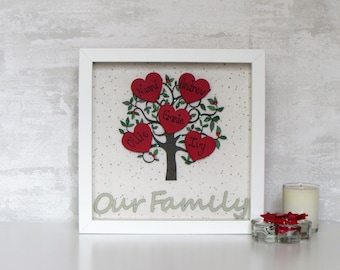 Family Tree, Family Tree Frame, Family, Family Sign, Gift for Family, Personalised Gift, Wooden Family Tree, Mothers Day Gift