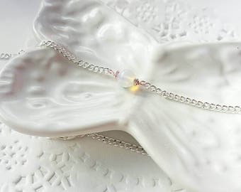 Opalite choker, choker necklace, mixed metal choker, chain choker, gifts for her, dainty choker, layering necklace, layering choker