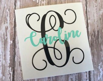 Name Decal - Initial Decal - Yeti Name Decal - Yeti Decal for Women - Monogram Decal - Water Bottle Decal - Laptop Decal - Car Window Decal