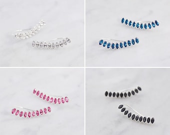 Silver Ear Crawlers | Ear Climber | Ear Sweep | Curved Ear Crawler | Gifts for women 2017 | Up Up and Away | Ear Crawler Earrings |