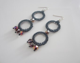 Beaded earrings, women earrings, women gift, seed beads earrings, woven earrings, beads jewelry, bestfriend gift, sister gift, long earrings