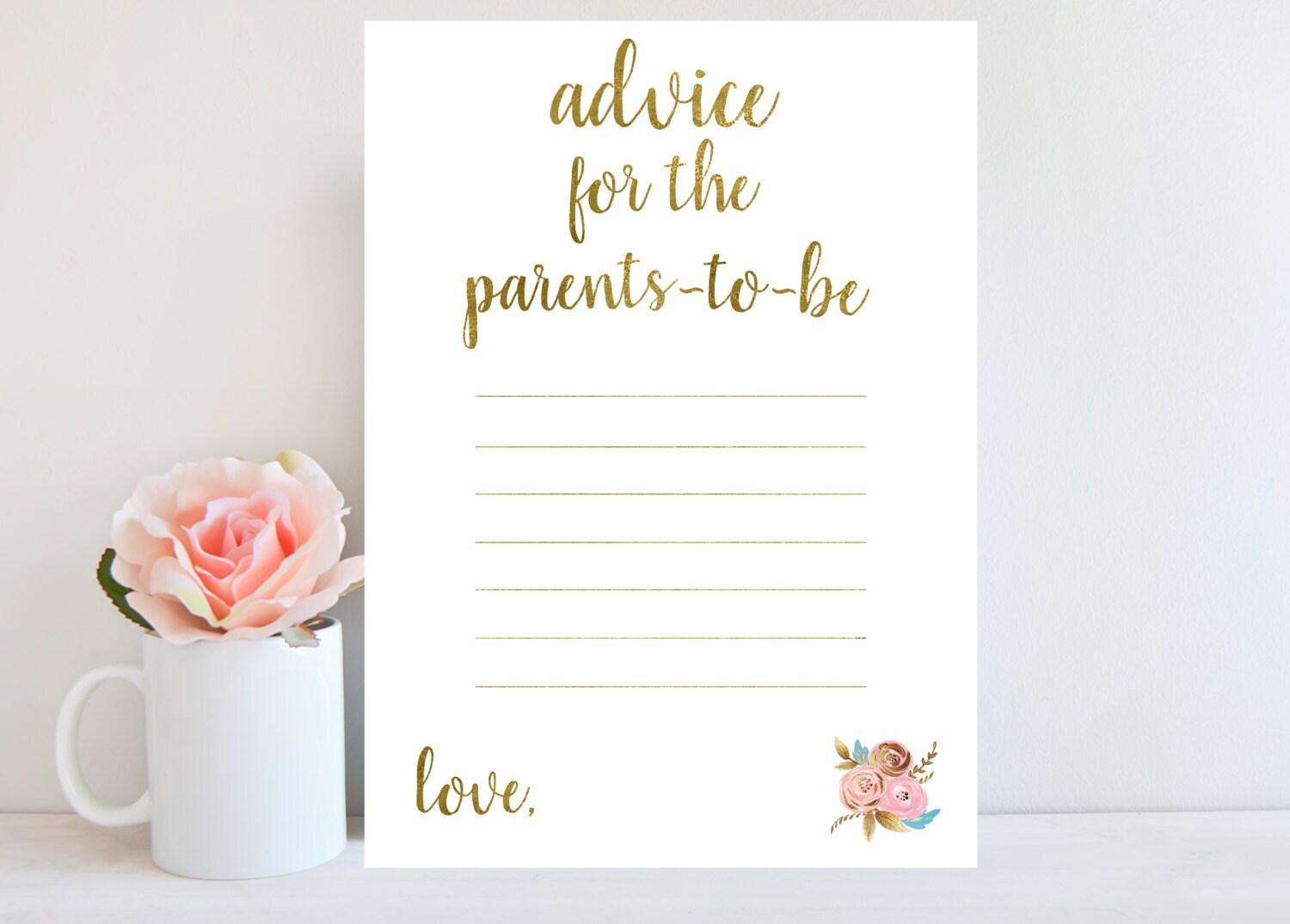 Advice for Parents To Be Floral Baby Shower Game Advice