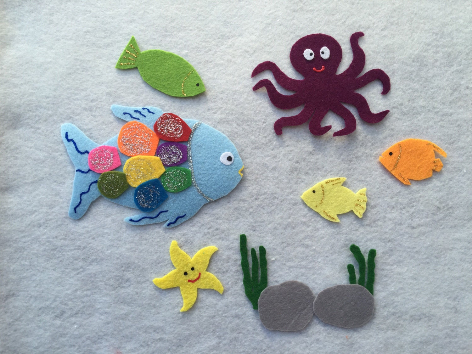 The Rainbow Fish Felt Set/Teacher Resource/Felt board/Felt