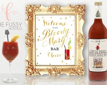 Bloody Mary Bar Sign, Bloody Mary Bar Print, Bridal Shower, Birthday Party, Wedding Sign, Bar Sign, DIY Printable Sign, Instant Download