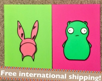 Bobs Burgers Louise Belcher bunny ears hat and Kuchi-Kopi 3D canvas