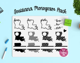 11 Louisiana SVG - Louisiana State SVG - Louisiana Monogram Frames - Louisiana Pride - Louisiana Love