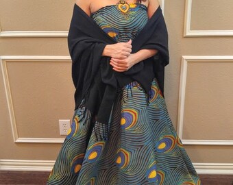 African Print dress, African maxi dress, African dress, African clothing, Ankara dress, Ankara maxi dress, african strapless dress