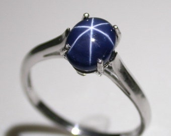 Star sapphire ring | Etsy