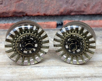1" Plugs / 25 mm Plugs / Steampunk Plugs / Gear Plugs / Handmade Plugs / Custom Ear Plugs / Ear Plugs / Plug Earrings
