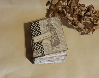 How to be a Lady, Handmade Mini Book, Journal, Diary, Scrapbook, Vintage, Retro, Small, Bookbinding, Book, Miniature, Scrapbooking, Women