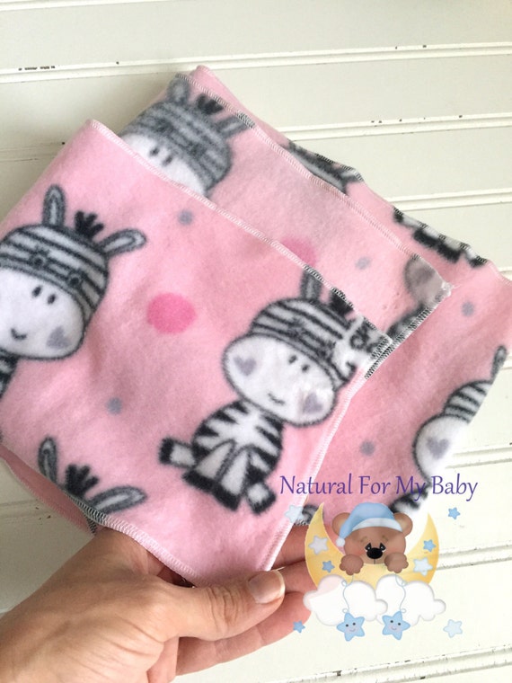 Pink Zebra Fleece Blanket Nursery Bedding Handmade Blanket
