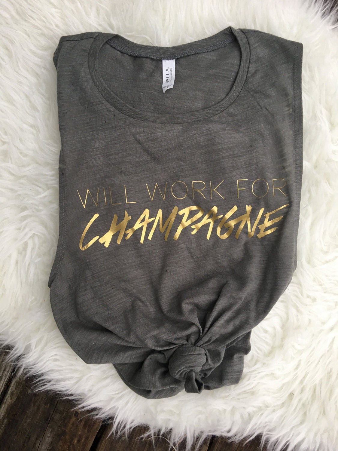 Will Work For CHAMPAGNE tee