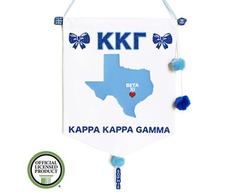 Kappa Kappa Gamma Pennant Flag - Sorority Gift - Big Little Reveal - Bid Day Gift - Greek Gift - Greek Letters - Big Lil - Custom Sorority