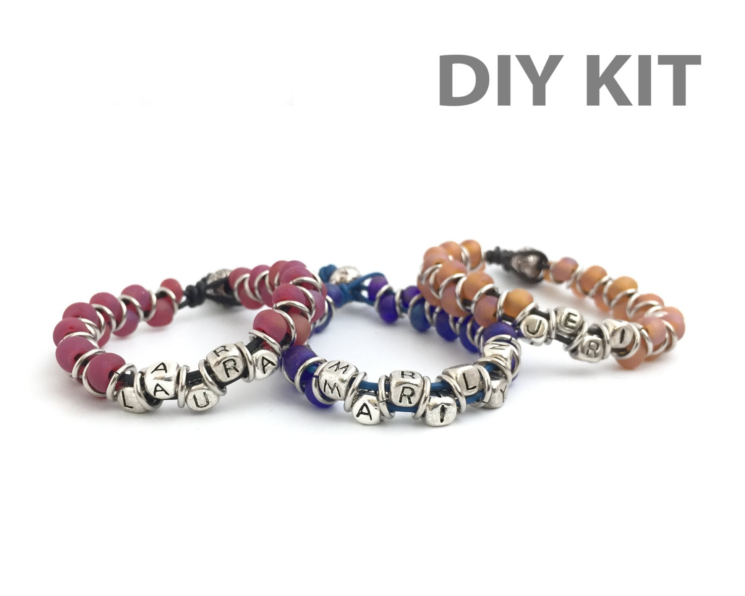 DIY Leather Bracelet Kit Alphabet Bracelet Personalized