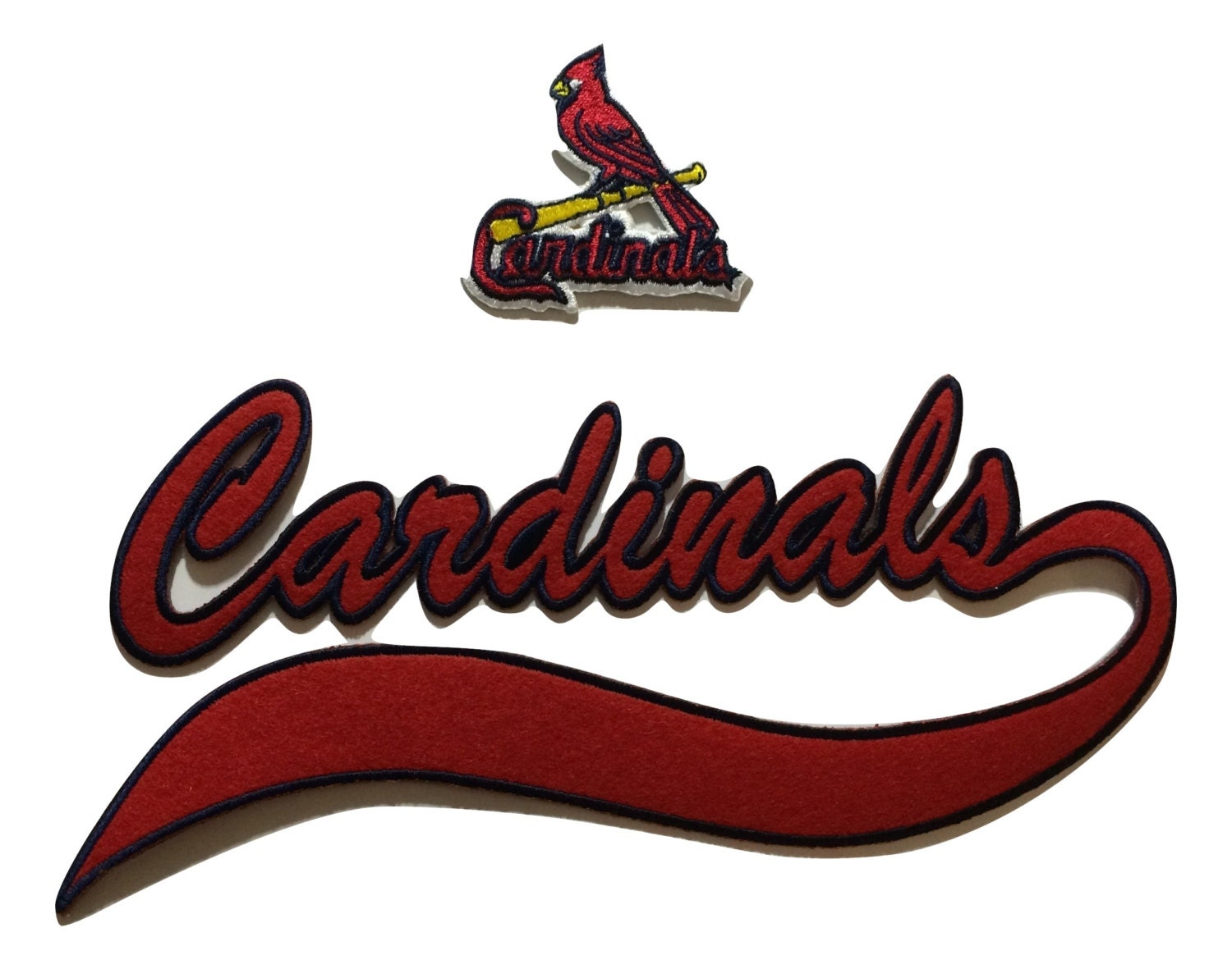 St. Louis Cardinals embroidered iron on patch set 2 patches 1 large