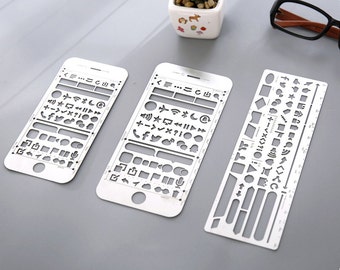 Planner Stencil, Bullet Journal Stencil, Metal Stencil, Journal Stencils, Stencil Template, Filofax Stencil, planner supplies, Midori