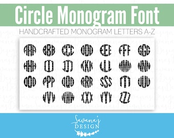 Circle Monogram Font, Monogram Font for Cricut, Monogram Font for Silhouette, Monogram Font Download, Cricut Monogram Fonts, Monogram Font