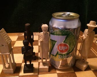 Chess set in ebony and rosewood