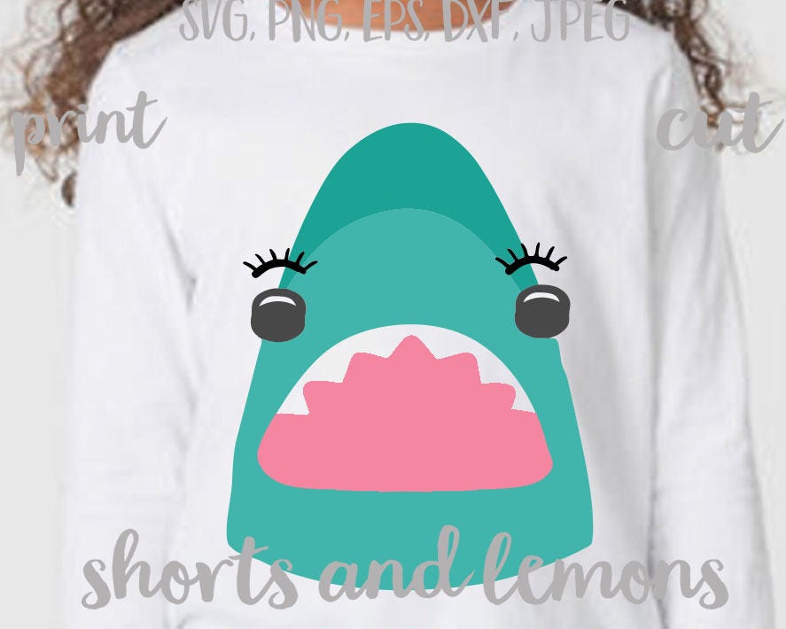 Download Shark svg Girl Shark face svg Fish svg Shark Birthday