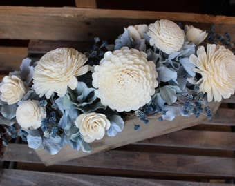 Rustic Wedding Centerpiece, Sola Flower Centerpiece, Keepsake Arrangement, Wedding Centerpiece