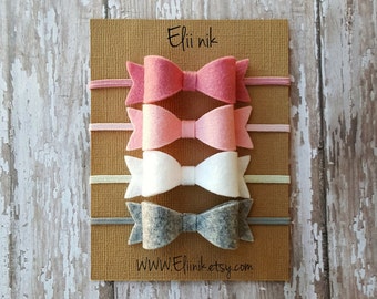 Baby headband bows , baby girl bow headband set, bow headband, baby-girl bow headband, Set of 4 bows, baby accessories, baby bow headband