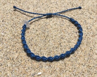 Sea Glass Bracelet, Wax Bracelet, Waterproof Bracelet, Friendship Bracelet, Sea Glass Jewelry, Running Bracelet, Outdoor Jewelry, Beach Boho