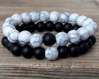 Couple bracelets you complete me bracelets set shungite bracelet howlite bracelet friendship bracelets long distance bracelets gift him her