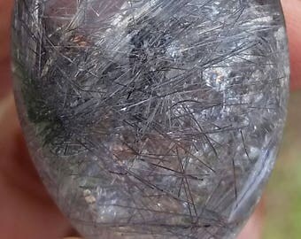 Silver Rutilated Lattice Quartz Cabochon