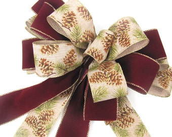 Christmas Wreath Bow - Elegant North Woods