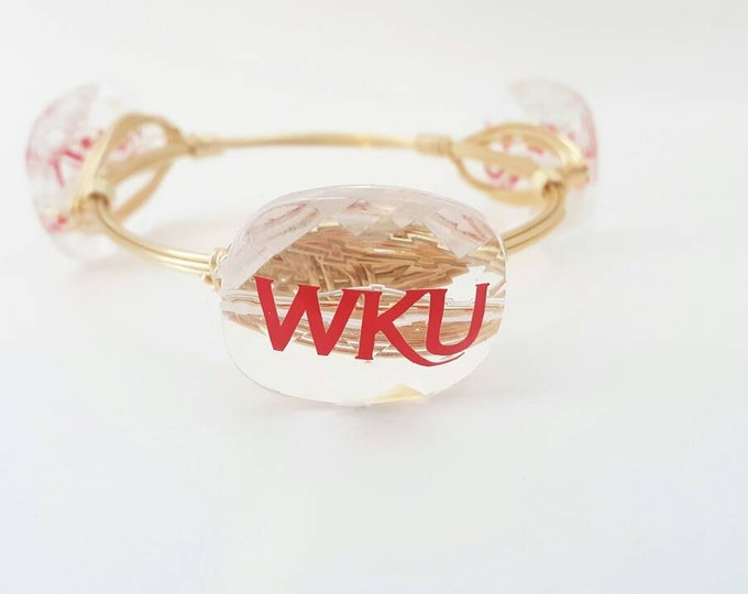 Western Kentucky University Wire Wrapped Bangle, Bracelet, Bourbon and Bowties Inspired