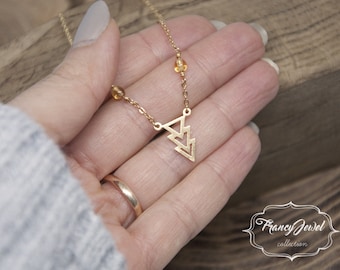 Chevron triangle minimalist necklace, geometric necklace, bridesmaid jewelry, layering, everyday necklace, wedding necklace